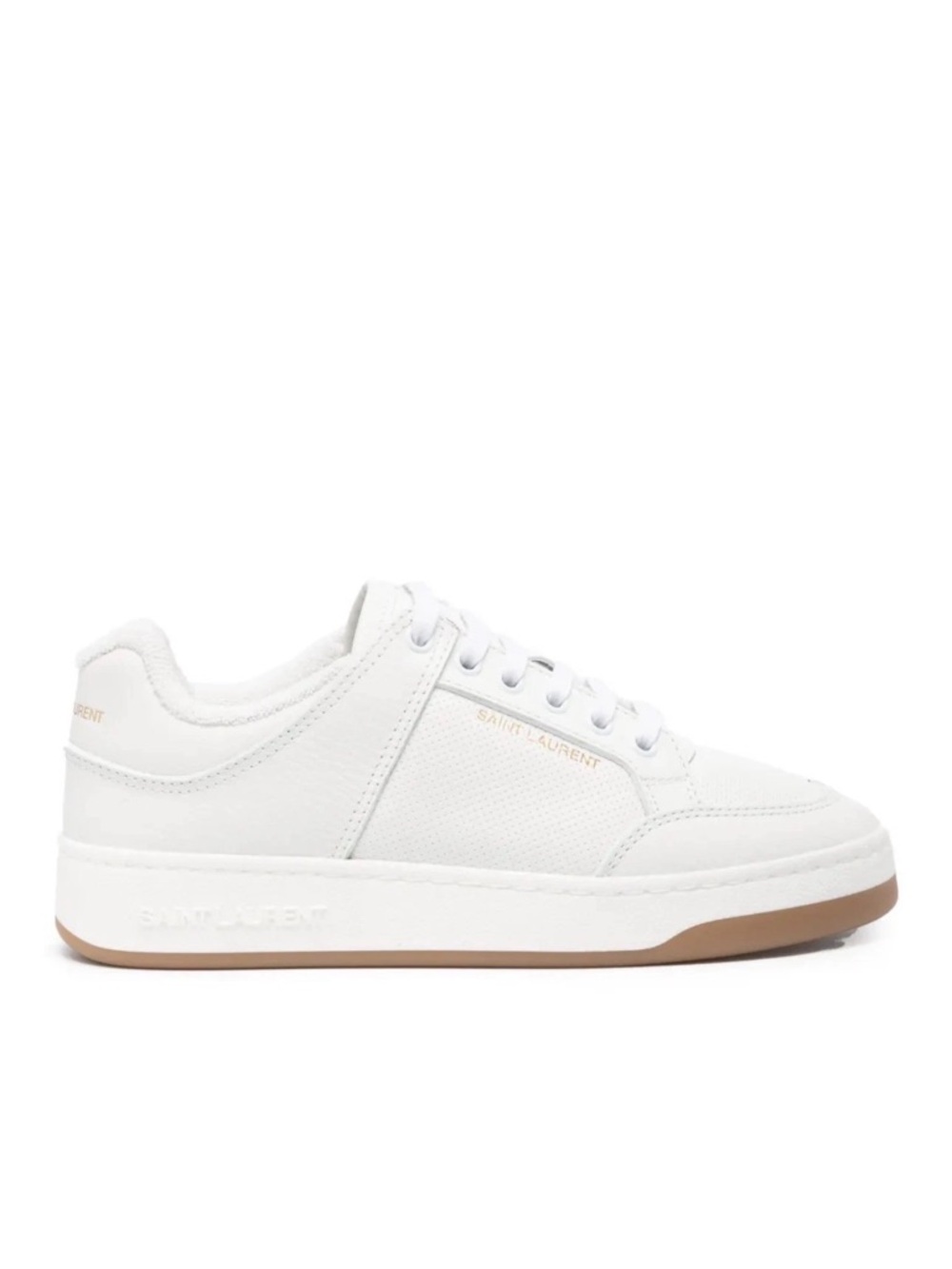 Saint Laurent YSL SL/61 lace-up white leather sneakers 38.5 EU. $758
